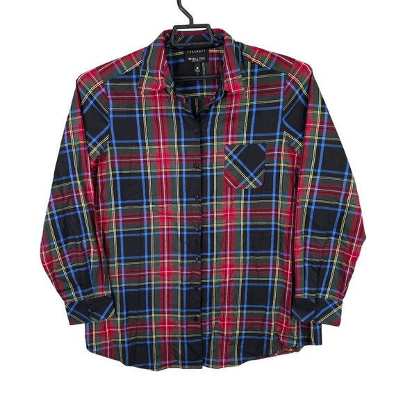 Womens Foxcroft Multicolor Plaid Shirt Button-Up Wrinkle Free Shaped Fit Size 16 - Picture 1 of 7